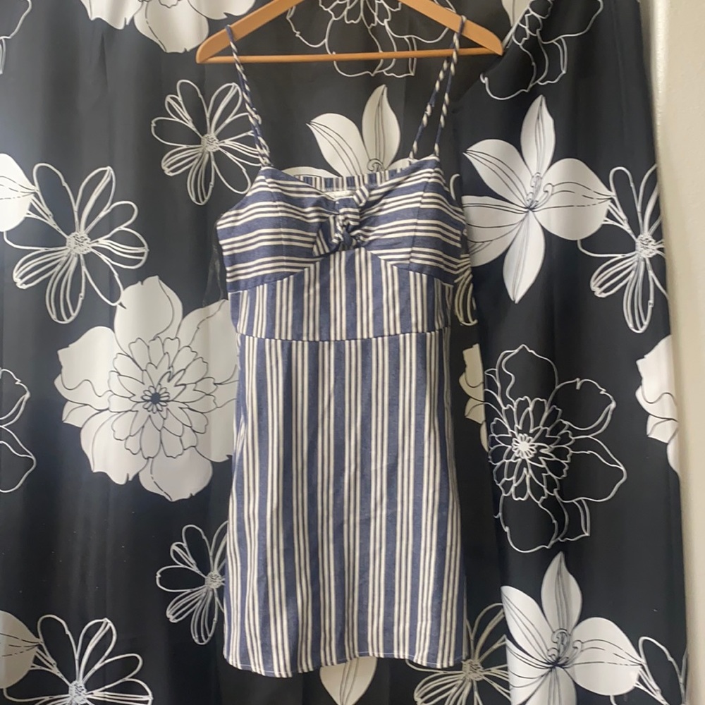 Speechless dress - jean and white stripe
